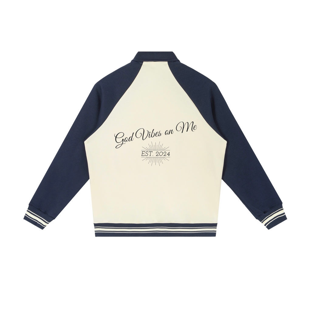 Contrast Raglan Sleeve Romans828 X G.V.O.M. Baseball Jacket