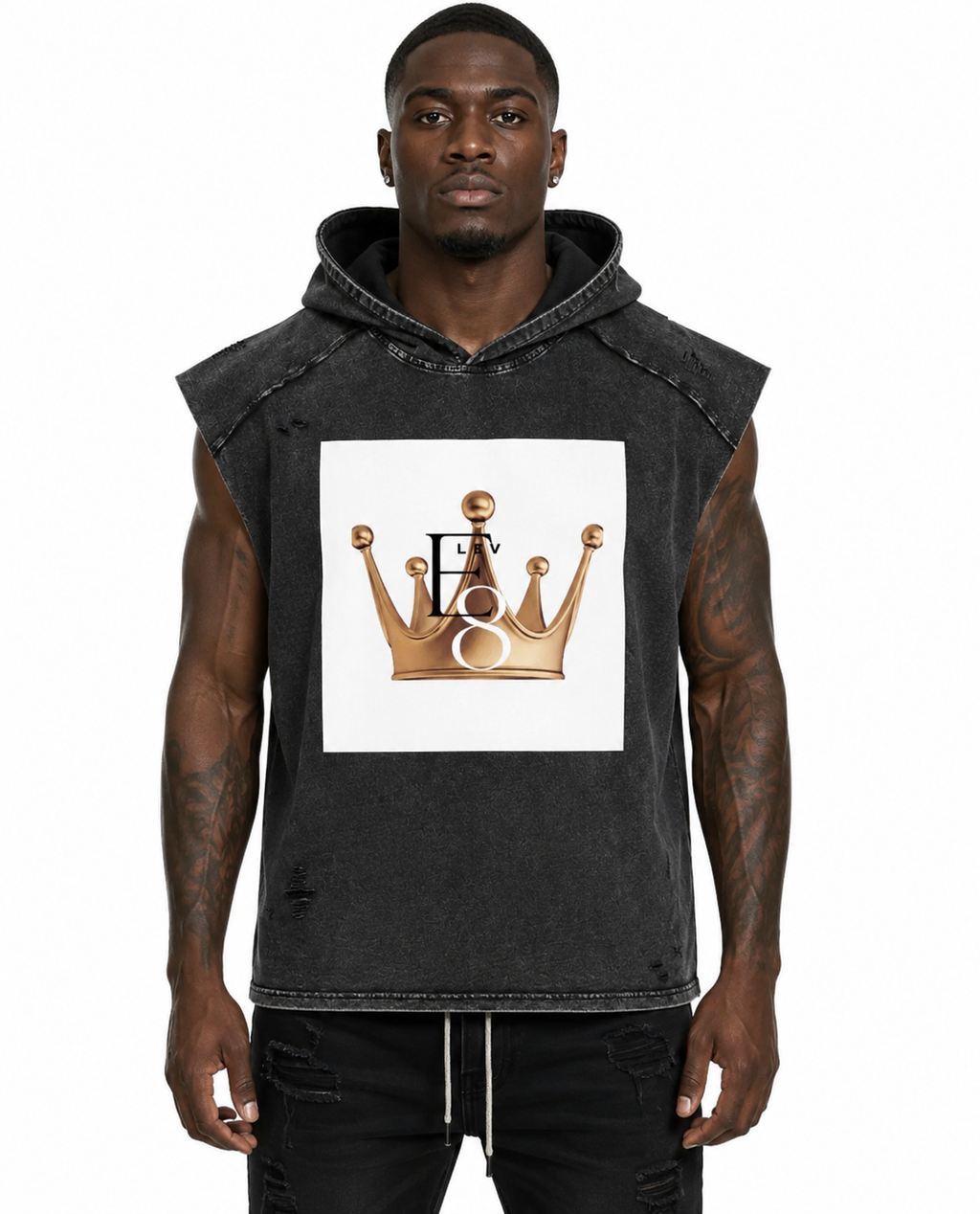 Snow Washed Boxy Hooded Tank Top Elev8 Crown
