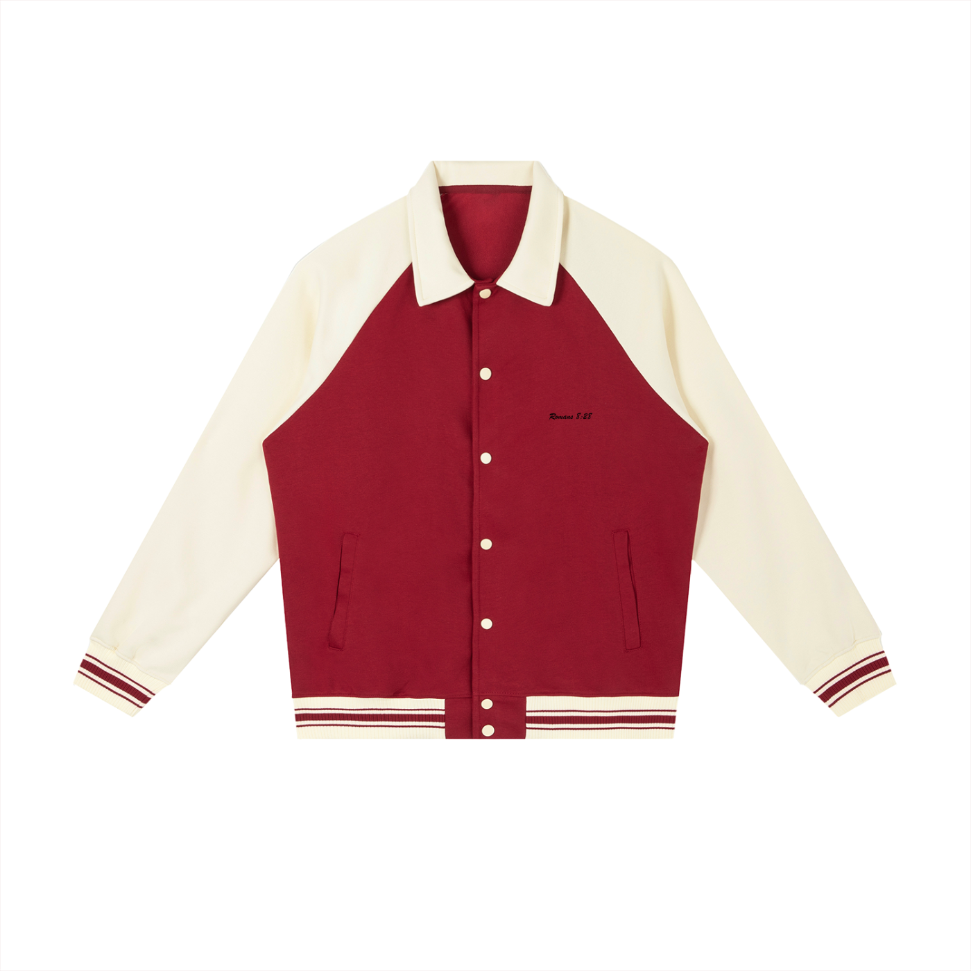 Contrast Raglan Sleeve Romans828 X G.V.O.M. Baseball Jacket